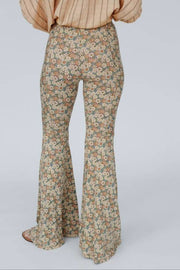 Retro floral flared pants