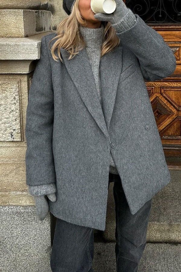 Long-sleeved high-quality thick suit woolen jacket