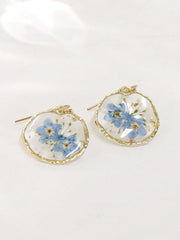 Retro Country Style Dried Flower Earrings