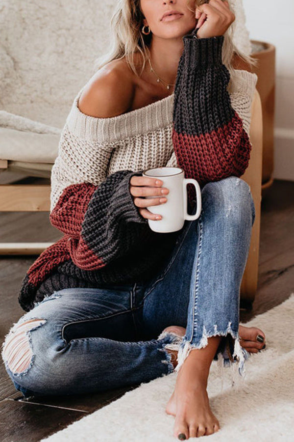 WARM YOU UP STRIPED KNIT SWEATER