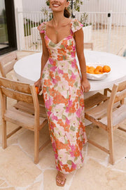 Maxi Dress - Orange Floral