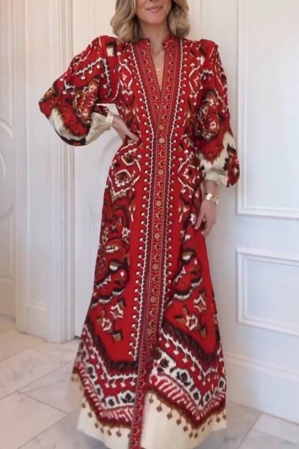 Ainika Pineapple Ikat Maxi Dress