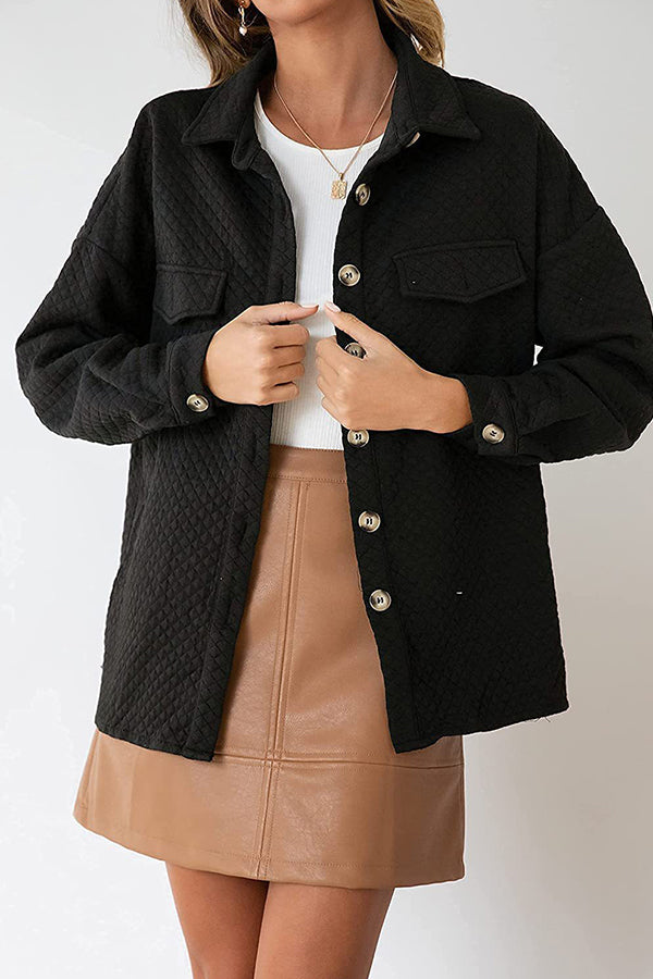 Lugogne Relaxed Lapel Oversized Long Sleeve Shirt