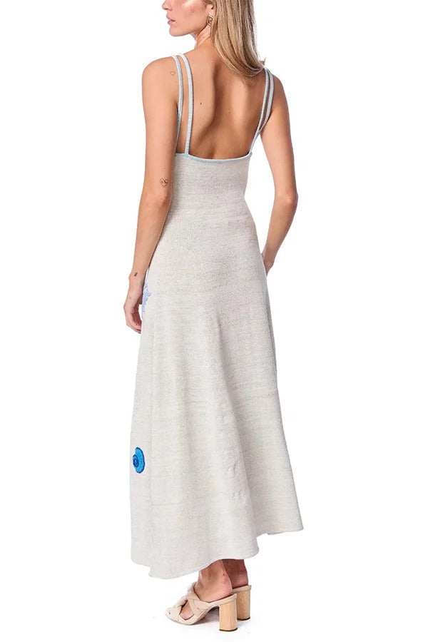 Beach Shell Printed Sling Vacation Style Loose Maxi Dress