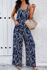 Women's Geometric Print Wide Leg Jumpsuit
