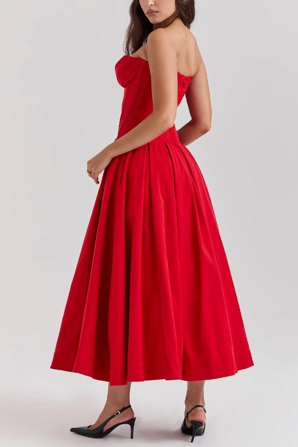 Milady strapless Midi Dress