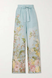 Waverly Printed Silk Straight-leg Pants