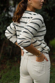 MINERVA striped crew neck jacket