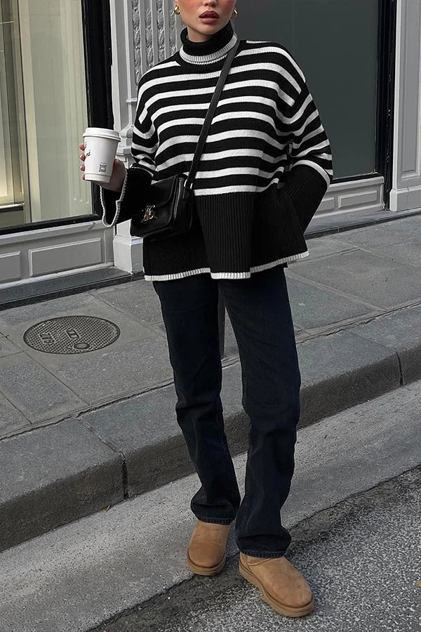 Parisian Stripe Mockneck Sweater