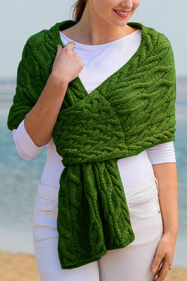 Fashionable women's knitted shawl scarf