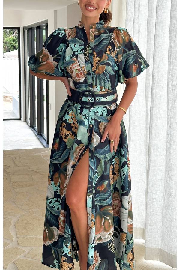 Floral Print Long Sleeve Dress