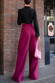 Palazzo Style High Waist Wide Leg Pants