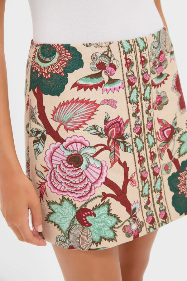 Garden scroll V-neck Maxine top and mini skirt set