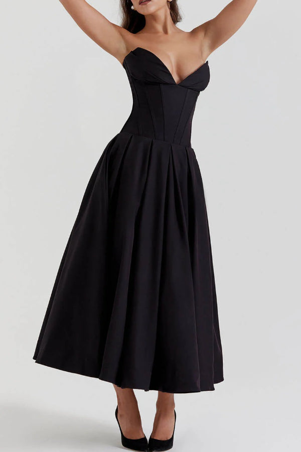 Milady strapless Midi Dress