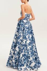 Elegant Strapless Printed String Dress