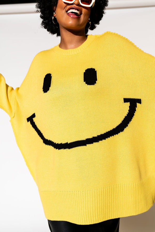 Serotonin Smile Oversized Knit Hoodie