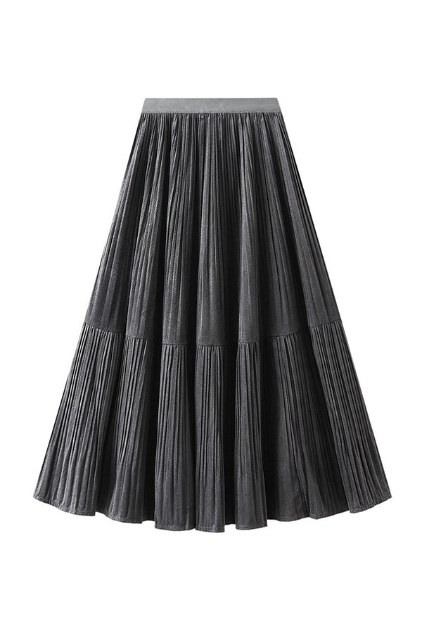 Vintage velvet pleated skirt