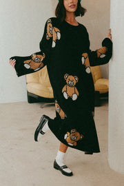 Literally Limitless Oversized Knit Dress in Teddy Bears