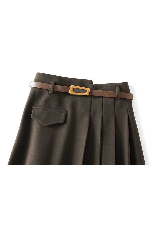 High-waisted slimming crotch-covering ins super hot pleated skirt