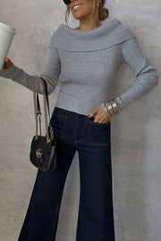 MULTI-POSITION GRAY BASIC SWEATER