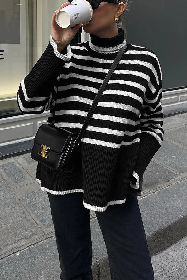 Parisian Stripe Mockneck Sweater