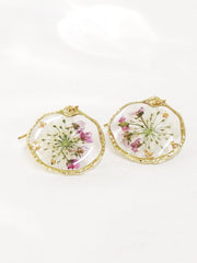 Retro Country Style Dried Flower Earrings