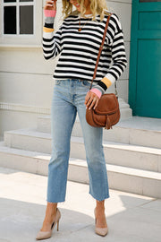 NEVER LET YOU GO STRIPED LONG SLEEVE SWEATER - 3 COLORS