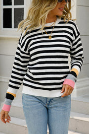 NEVER LET YOU GO STRIPED LONG SLEEVE SWEATER - 3 COLORS