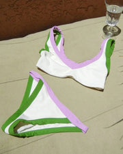 women's contrasting color bikini set