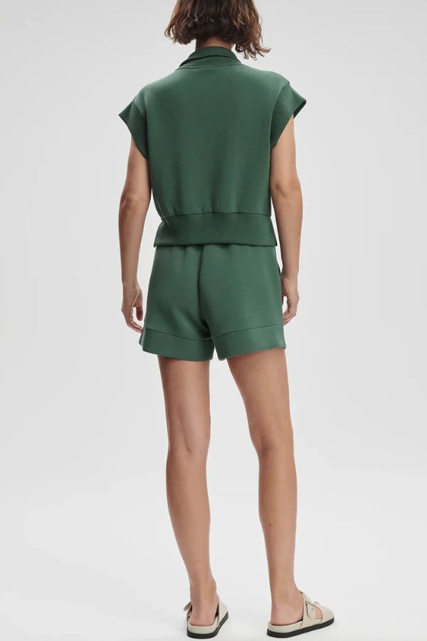 Buttery Touch Half-Zip Short Sleeve Sweatshirt and Elastic Waist Pocket Casual Shorts Set