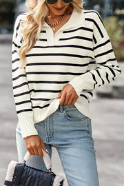 GIVE YOU JOY STRIPED LONG SLEEVE KNIT SWEATER - 4 COLORS