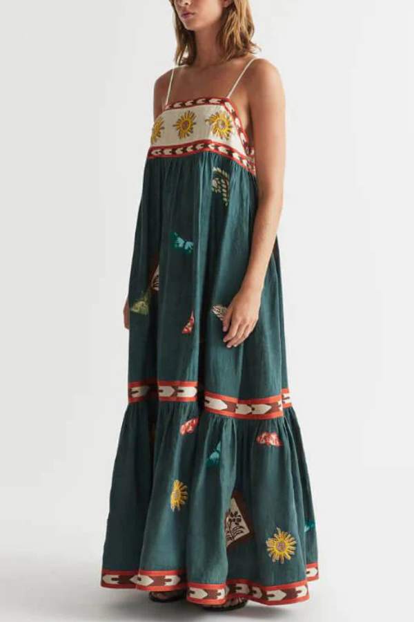 Summer Fun Unique Printed Midi Dress