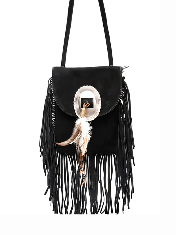 Western Crossbody Bag With Fringe