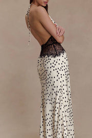 Lace And Satin Maxi Dress