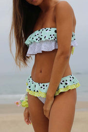 Floral Ruffles Two Piece Swimsuit