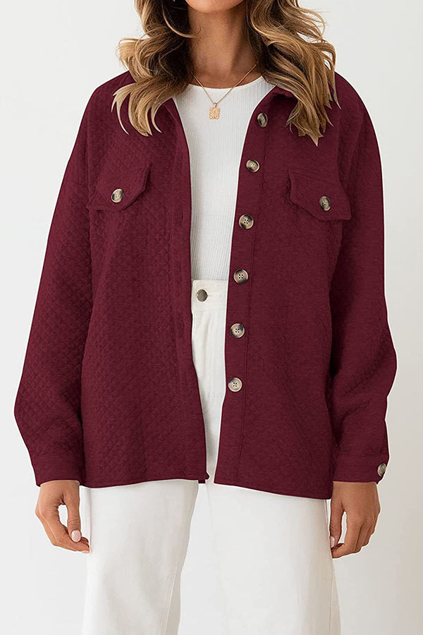 Lugogne Relaxed Lapel Oversized Long Sleeve Shirt