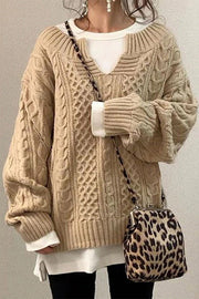 Knitted Pattern Casual Knit Sweater