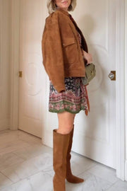 Retro trend suede texture casual jacket