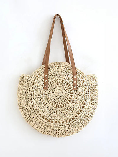 Round Straw Tote Bag