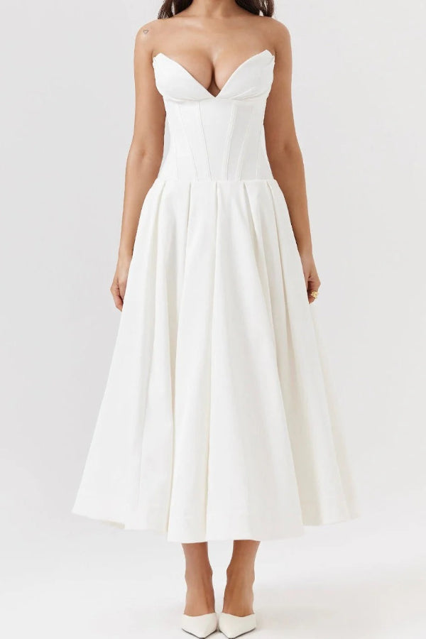 Milady strapless Midi Dress