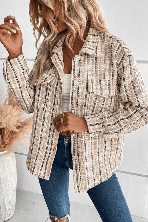 SPICE HARVEST PLAID SHACKET