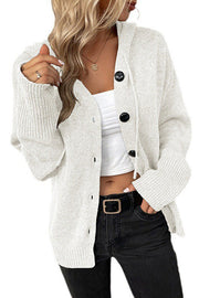 Drawstring knitted cardigan jacket