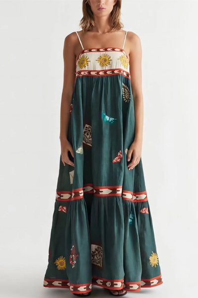 Summer Fun Unique Printed Midi Dress