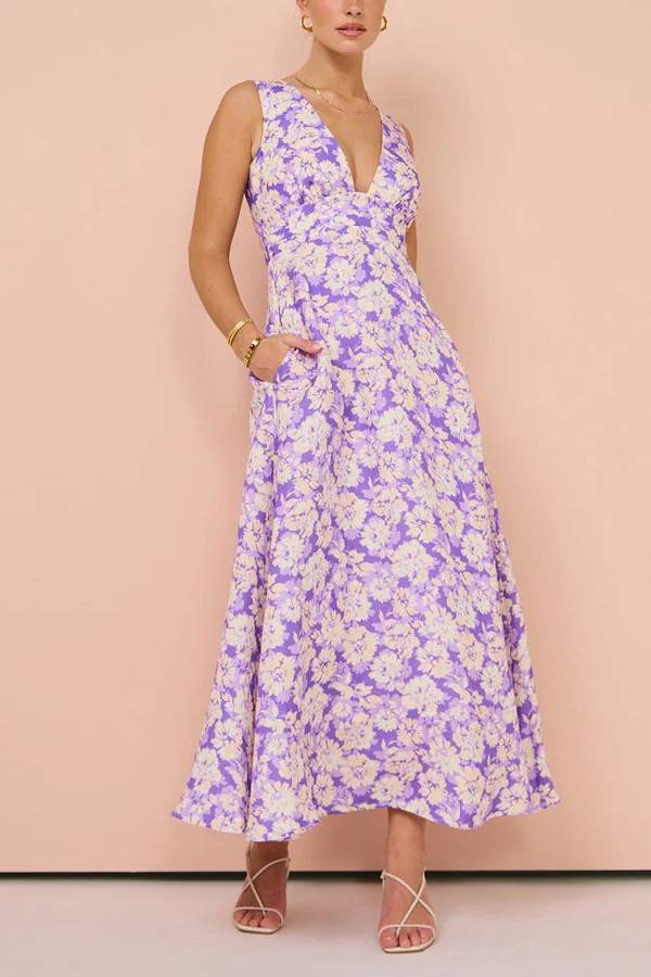 Autumn Maxi Dress - In Violet Imprint