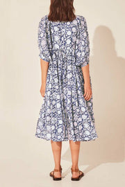 Bohemian Puff Sleeve Floral Print Loose Dress