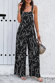 Women's Geometric Print Wide Leg Jumpsuit