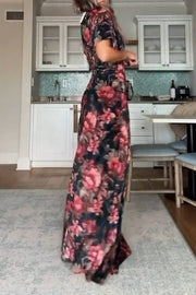 BHLDN Amelia Deep-V Stretch Velvet Maxi Dress