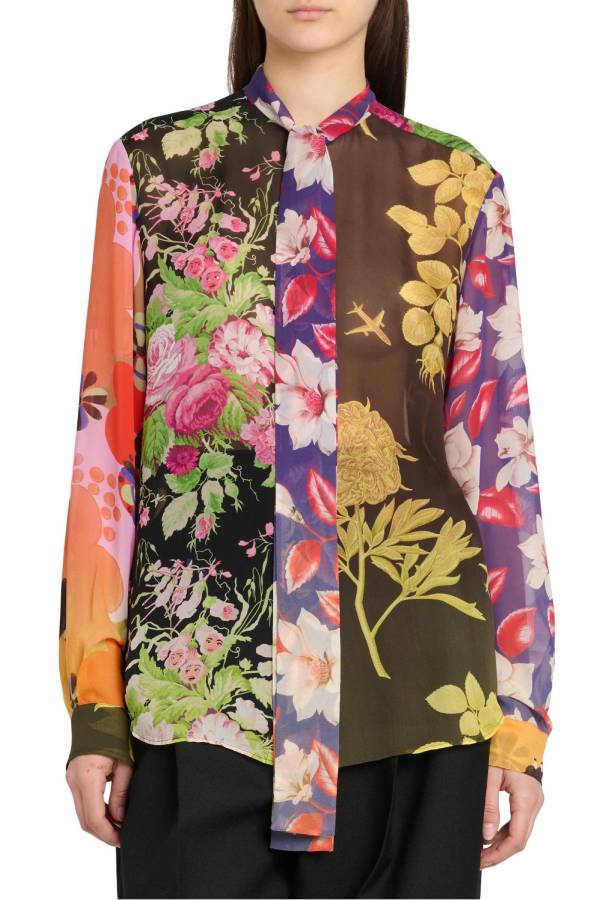Floral silk blouse