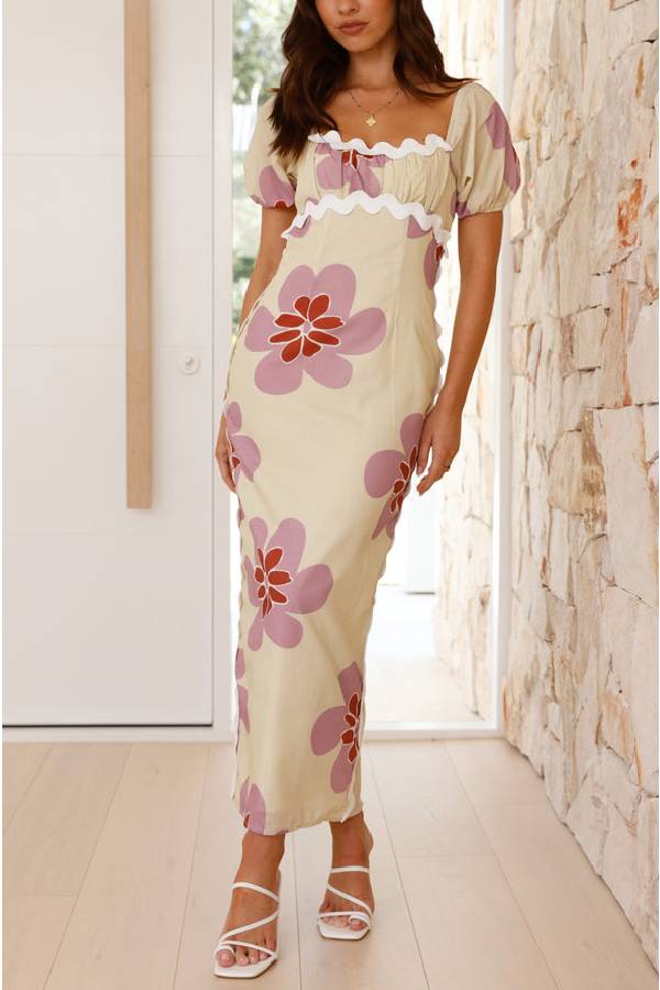 Autumn Maxi Dress - Butter/Pink Floral