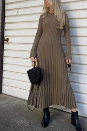 Big Pit Stripe Slimming Long sleeve Long Dress